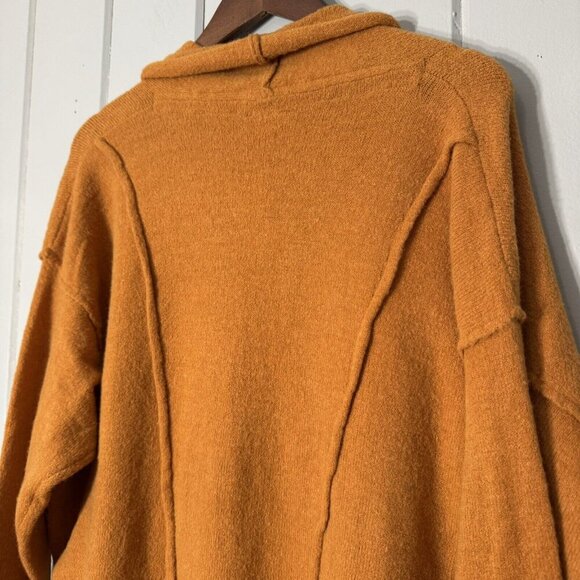 Easel Oversized Top it off Sweater Button Front Grampa Cardigan Ginger orange S - Picture 12 of 15